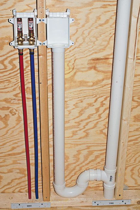 Plumbing Drains And Vents, Washing Machine Plumbing, Laundry Plumbing, Laundry Room Plumbing, Pex Plumbing Diy, Plumbing Diagram, House Plumbing, Plumbing Layout, Shower Plumbing