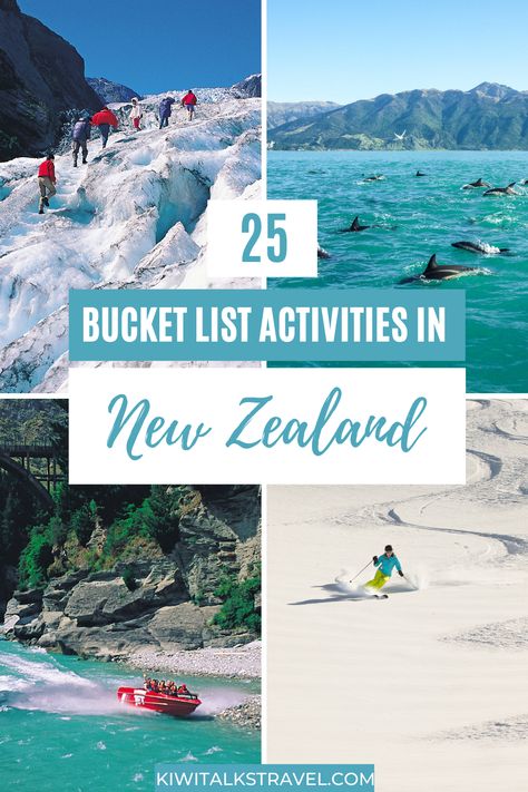 New Zealand may be a small country but it is packed full of things to do. Home to the Adventure Capital of the World (Queenstown), you can guarantee you'll tick off some bucket list activities on your trip to New Zealand. So, here are 25 bucket list activities in New Zealand you need to add to your New Zealand itinerary. #newzealand #nz #travelnewzealand #newzealandtravel What To Do In Auckland New Zealand, New Zealand Hiking Outfits, New Zealand And Australia Trip, New Zealand Bucket List, New Zealand Travel Itinerary, New Zealand Packing List, New Zealand Winter, Bucket List Activities, Trip To New Zealand