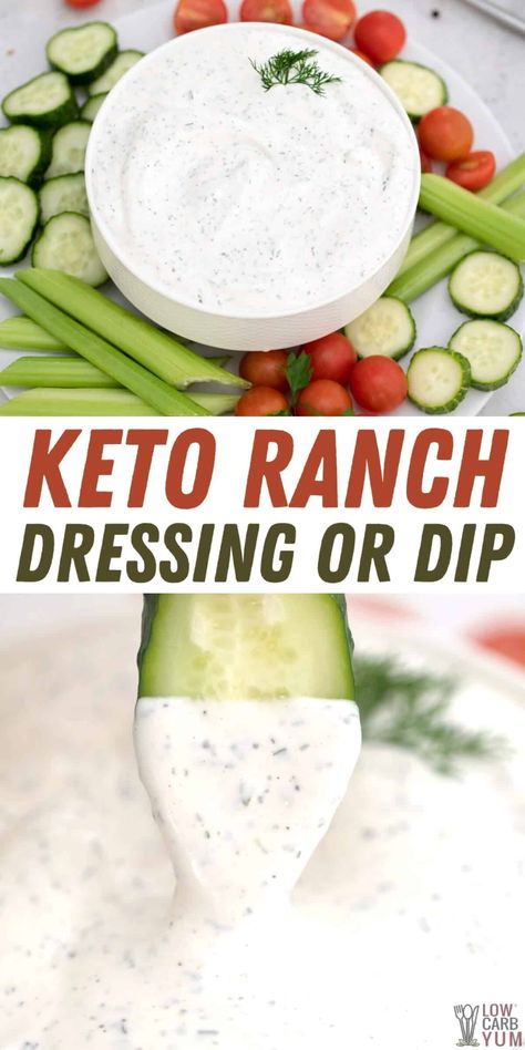 Keto Ranch Dressing Recipe, Keto Ranch Dressing, Low Carb Ranch Dressing, Keto Ranch, Keto Salad Dressing, Dried Spices, Keto Sauces, Low Carb Low Fat Recipes, Ranch Dressing Recipe