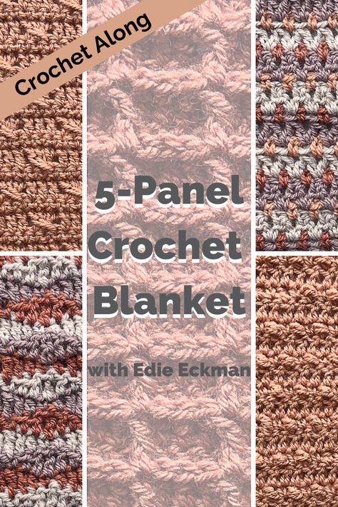 Learn how to crochet a blanket in five easy parts. This Crochet Along (CAL) with Edie Eckman and Plymouth Yarn teaches you what you need to know. Crochet Panels Afghan, Earthtones Colors, Crochet A Blanket, Crochet Panels, Free Pattern Download, Crochet Stitches Diagram, Crochet Blanket Afghan, Crochet Tips, Different Stitches