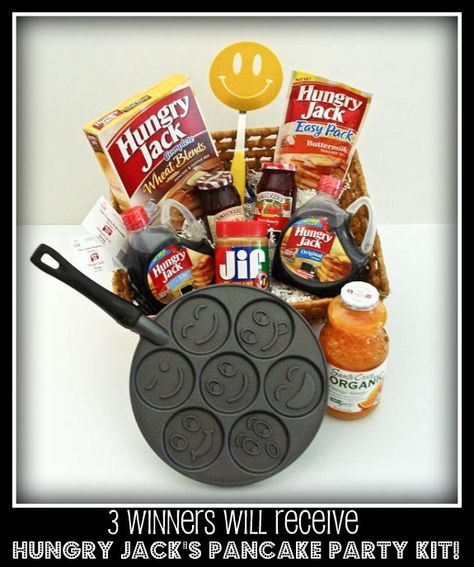 Pancake Party Pancake Gift Basket Ideas, Pancake Gift Basket, Basket Ideas For Christmas, Gift Basket Ideas For Christmas, Pancake Gift, Hungry Jack Pancakes, Pancakes Gift, Best Christmas Gift Baskets, Silent Auction Basket