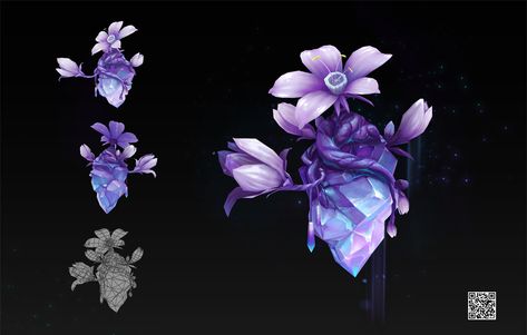 灵花, zhang Wen bo on ArtStation at https://www.artstation.com/artwork/qWxRn Plant Concept Art, Crystal Landscape, Fantasy Plant, Fantasy Plants, Alien Plants, Anime Flower, Hollow Art, Fantasy Props, Alien Concept Art