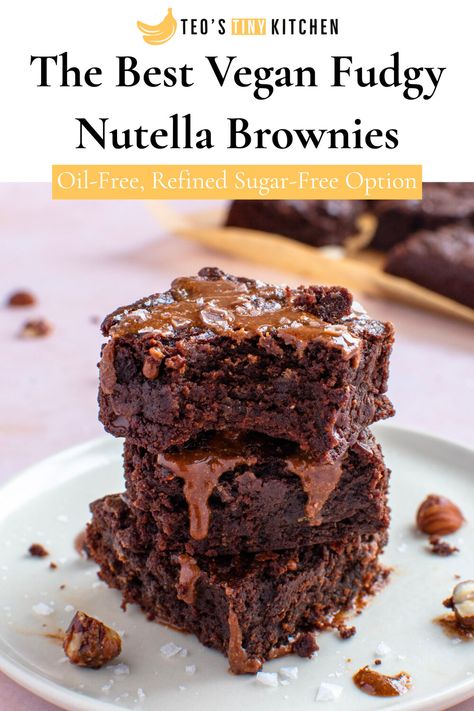 Homemade Nutella Recipes, Vegan Nutella, Nutella Desserts, Nutella Brownies, Homemade Nutella, No Bake Brownies, How To Roast Hazelnuts, Nutella Recipes, Chocolate Nutella