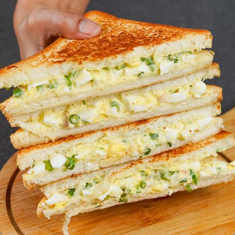 Quick N Easy Breakfast Ideas, Egg Mayonnaise Sandwich, Mayonnaise Sandwich Recipe, Egg Mayo Sandwich, Mayonnaise Sandwich, Instant Breakfast Recipe, Learn Japan, Egg Mayonnaise, Easy Breakfast Recipe