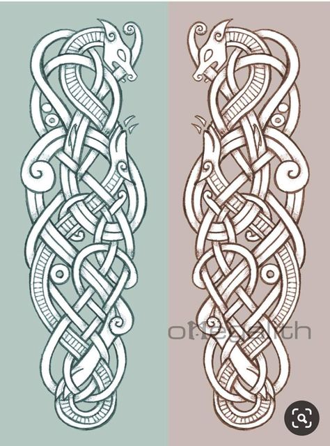 Norse Knotwork, Vikings Art, Viking Knotwork, Fenrir Tattoo, Norse Design, Viking Pattern, Symbole Viking, Buddha Tattoos, Celtic Tattoo