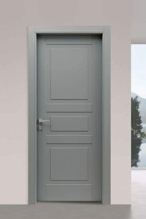 Coloured Interior Doors, Interior Door Colours, Room Door Design Modern Wood, Types Of Doors Interior, Classic Doors Interior, Door Colour Ideas, Contemporary Doors Interior, Modern Classic Door, Classic Door Design