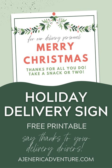 Sign For Delivery Drivers Snacks, Delivery Driver Printable Free, Ups Snack Basket Sign, Holiday Delivery Thank You, Thank You Delivery Drivers Printable Free, Holiday Delivery Thank You Printable, Delivery Driver Snack Basket Printable, Sign For Delivery Drivers Printable, Free Delivery Driver Snack Sign