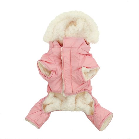 Ruffin It Snowsuit by Doggie Design - Pink Suit Harness, Dog Snowsuit, Pampered Princess, Dog Snow, Pink Puppy, Christmas Chevron, Designer Dog Clothes, Snow Dogs, Halloween Icons