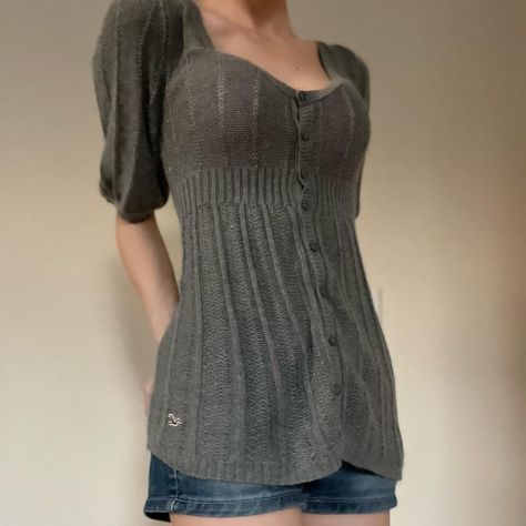 y2k hollister babydoll knit grey top 🎀

super rare... - Depop 2000s Hollister, Y2k Hollister, Babydoll Top, Grey Top, Hollister, Baby Dolls, Knitting, Grey, Quick Saves