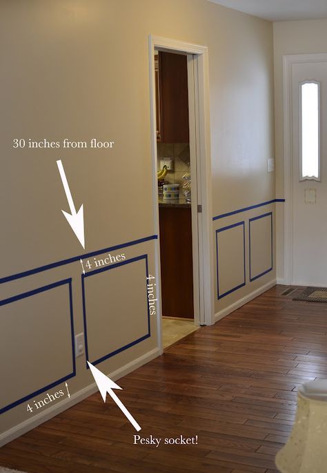 Dining Room Wainscoting, Wainscoting Styles, Diy Wainscoting, Wall Paneling Diy, Hallway Designs, Room Redo, Wainscoting, Hallway Decorating, Home Room Design