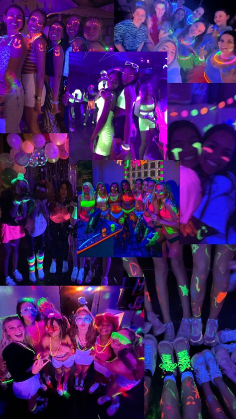 Neon Pool Parties, 14th Birthday Party Ideas, Birthday Sleepover Ideas, 15th Birthday Party Ideas, Neon Birthday Party, Sweet Sixteen Birthday Party Ideas, Glow Birthday Party, Disco Birthday Party, Sleepover Birthday Parties