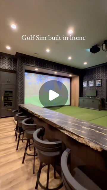 DroneHub Golf on Instagram: "This might be the best simulator built in a home ⛳️🏌️#golf #simulator #golfer #home" Man Cave With Golf Simulator, Golf Simulator Room Man Caves, Golf Simulator In Basement, Golf Simulator Basement, Golf Simulator Theater Room, In Home Golf Simulator, Golf Simulator With Bar, Golf Simulator And Movie Room, Home Golf Simulator