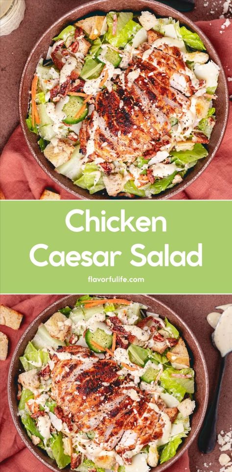 This chicken caesar salad recipe is a classic made better with homemade dressing and crispy croutons. Featuring fresh romaine and juicy grilled chicken, it’s the ultimate chicken caesar salad recipe. Perfect for anyone who loves a flavorful caesar salad with chicken! Chicken Garlic Butter, Best Caesar Dressing, Chicken Caesar Salad Recipe, Juicy Grilled Chicken, Grilled Chicken Caesar Salad, Meals For Families, Chicken Garlic, Salad With Chicken, Caesar Salad Recipe