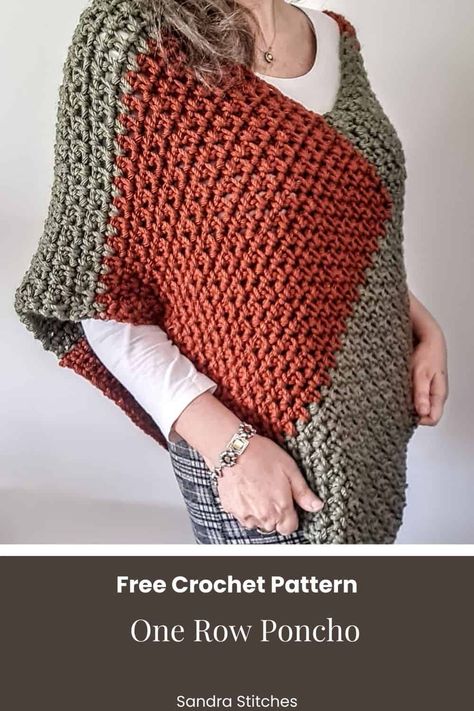 Super Chunky Crochet Poncho Pattern - Maroon - Sandra Stitches Chunky Crochet Poncho, Super Chunky Crochet, Crochet Poncho Patterns Easy, Crochet Blanket Sizes, Crochet Poncho Pattern, Chunky Yarn Crochet, Crochet Poncho Free Pattern, Crochet Shrug Pattern, Shrug Pattern