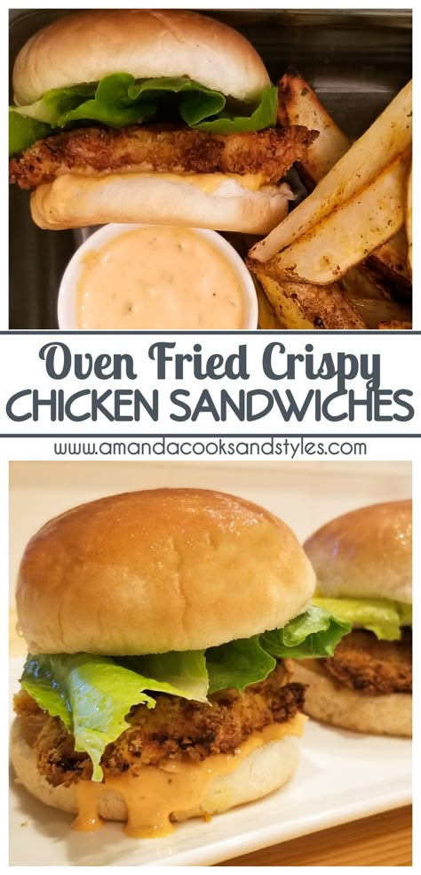 Crispy Chicken Sandwich Baked, Spicy Mayo Chicken Sandwich, Chicken Sandwich Recipes Baked, Chicken Burgers In Oven, Oven Baked Chicken Sandwich, Pan Fried Chicken Sandwich Recipes, Crispy Chicken Sandwich Recipes Oven Baked, Fried Chicken Thigh Sandwich Recipes, Baked Chicken For Sandwiches