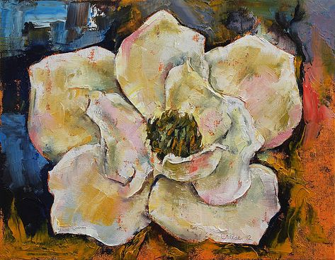 Tiny Canvas Ideas, Paintings Art Ideas, Art Ideas Pictures, Swamp Art, Paint Step By Step, Louisiana Decor, Artist Muse, Textured Flower Painting, Magnolia Art