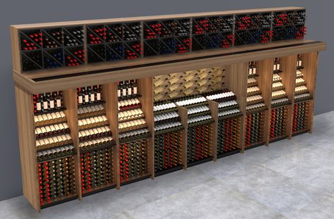 Wine Shop Interior, Modular Display System, Wine Storage Wall, Wine Tower, Modular Display, Modern Store, Shelving Storage, Steel Shelving, Overhead Storage