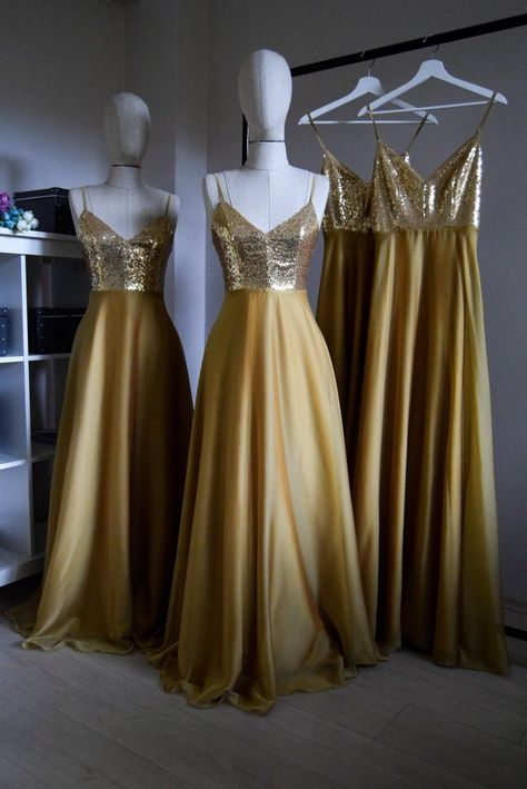 facf9f743b083008a894eee7baa16469desc35877949ri Golden Evening Gown, Gold Bridesmaid Dress, Gold Sequin Bridesmaid Dress, School Event Dress, Gold Prom, Sequin Bridesmaid, Gold Bridesmaid Dresses, A Line Cocktail Dress, Gold Prom Dresses