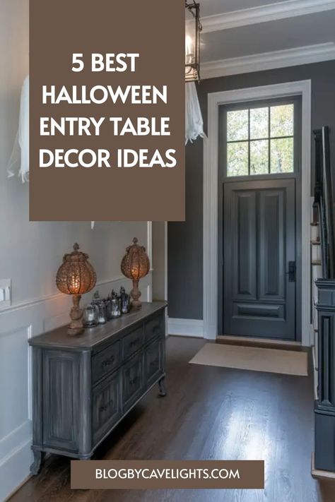 🦇 Elevate your entryway decor this Halloween with tips from our latest guide on chic Halloween entryway table decor. Unveil spooky yet elegant decor ideas by clicking now! Halloween Entry Table Decor, Halloween Entry Table, Haunted Book, Entry Table Decor Ideas, Halloween Entryway, Entry Table Decor, Chic Mirror, Entryway Table Decor, Table Decor Ideas