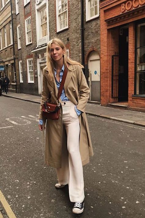 The Most Popular Items in London Right Now | Who What Wear UK London Spring Fashion, Trent Coat, Trench Coat Outfit, London Outfit, Outfits With Converse, Paris Outfits, Spring Fashion Trends, Coat Outfits, Look Vintage