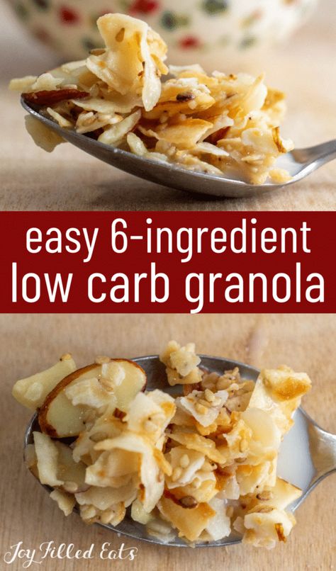 Low Carb Granola Recipe, Seed Granola, Low Carb Grain, Easy Granola Recipe, Keto Cereal, Thm Breakfast, Low Carb Granola, Keto Granola, Keto Diet Snacks