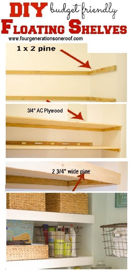 DIY cubby area "floating" shelves, Great use of storage above side by side washer and dryer Diy Cubby, Floating Furniture, Diy Floating Shelves, Laundry Shelves, Room Storage Diy, Laundry Room Shelves, Build Floating Shelves, Builder Grade, Floating Shelves Diy