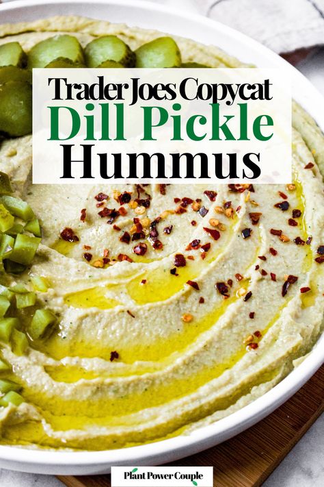 Sauce For Wraps, Pickle Hummus Recipe, Dill Pickle Hummus, Pickle Hummus, Pickle Brine, Classic Hummus, Easy Hummus Recipe, Hummus Recipe Homemade, Vegan Dip