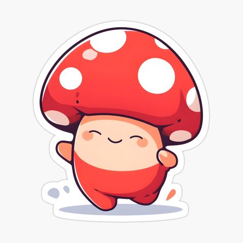 Mashrooms Drawing Aesthetic, Cute Mushroom Illustration, Mushroom Cute Art, Mushroom Illustration Cute, Animated Mushroom, Chibi Mushroom, Cute Mushroom Drawing, Mushroom Character, Mushroom Cute