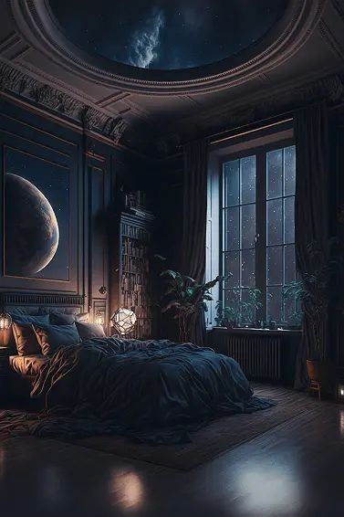 Dark Academia Home Decor, Royal Bedroom Design, Dark Cozy Bedroom, Academia Bedroom, Sage Green Bedroom, Moody Bedroom, Fantasy Rooms, Dark Bedroom, Dark Home Decor