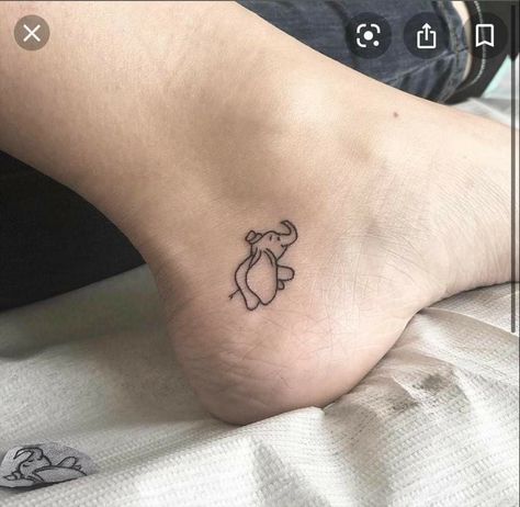 Disney Elephant Tattoo, Small Dumbo Tattoo, Cute Dumbo Tattoo, Heffalump Tattoo, Dumbo Tattoo, Cute Elephant Tattoo, Family Tattoo Ideas, Bull Tattoo, Matching Friend Tattoos