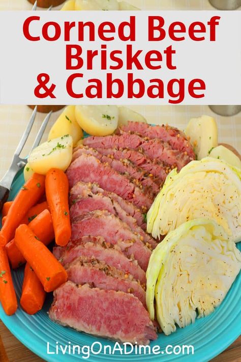 Corned Beef And Cabbage Recipe, Beef And Cabbage Recipe, Crock Pot Corned Beef, Slow Cooker Corned Beef, Cooking Corned Beef, Lazy Lasagna, Corn Beef, Carrots Potatoes, Corned Beef And Cabbage