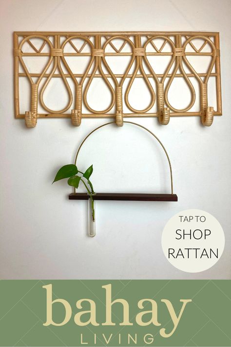 Rattan Craft, Rattan Wall, Cane Furniture, Halcyon Days, Fancy Houses, Guest Bedroom, Wall Hooks, Boho Style, Macrame