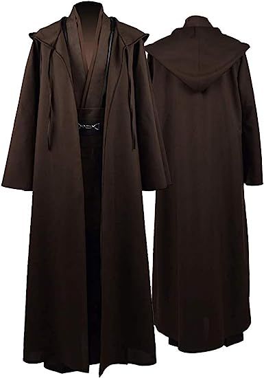 Adult Jedi Costumes Obi-Wan Kenobi Halloween Tunic Costume Skywalker Tunic Hooded Robe Pants with Belt Full Set Outfits Jedi Cloak, Tunic Costume, Mens Tunic, Jedi Cosplay, Jedi Robe, Jedi Costume, Cheap Costumes, Black Sweats, Hooded Robe