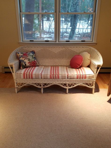 Wicker sofa Wicker Sofa, Wicker Furniture, Living Area, Couch, Sofa, Furniture, Home Decor, Home Décor