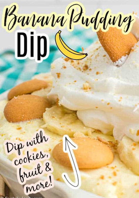 Pudding Dip, Banana Pudding Dip, Nobake Dessert, Dessert Dip Recipes, Finger Desserts, Banana Pudding Desserts, No Bake Banana Pudding, Banana Treats, Banana Pudding Cheesecake