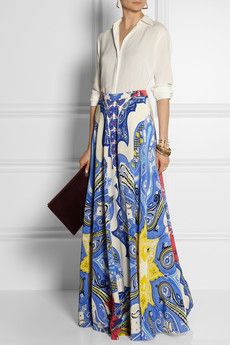 All Items | NET-A-PORTER.COM Ankara Designs, Bride Outfits, Maxi Skirt Dress, Beautiful Clothes, Maxi Skirts, Printed Silk, Silk Crepe, Look Chic, Modest Outfits