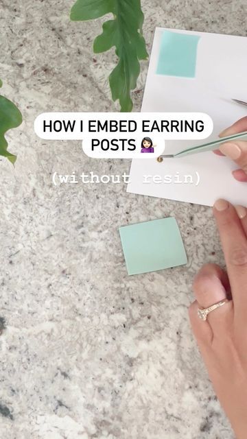 Embedding Earring Posts, Attaching Polymer Clay Pieces, How To Attach Studs To Clay Earrings, Polymer Clay Studs Diy, How To Bake Polymer Clay Earrings, How To Make Clay Stud Earrings, Air Dry Clay Earrings Diy Ideas, How To Make Clay Earrings, Polymer Clay Earrings Ideas