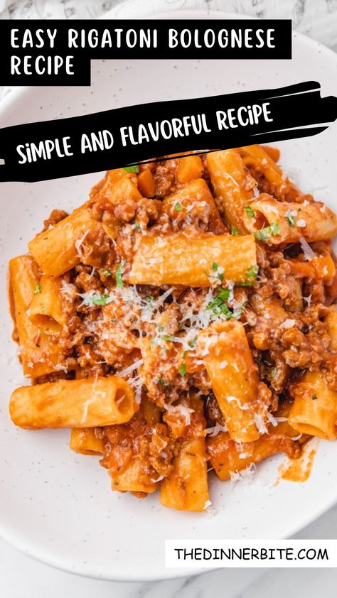 Discover the secret to making a scrumptious Rigatoni Bolognese with our simple and flavorful recipe! This dish is the perfect combination of hearty pasta, savory sauce, and mouth-watering flavors. Your dinner guests will be begging for more - don't let them down. Read on to master these easy steps and create a meal that will leave everyone satisfied. Fresh Pasta With 20 Minute Sausage And Beef Bolognese Sauce, Pasta Recipes Bolognese Beef, Quick Bolognese Sauce Ground Beef, Rigatoni Bolognese Recipe Easy, Vodka Bolognese Sauce, Pasta Bolognese Recipe Italian, Beef Bolognese Pasta, Beef Pasta Recipes Italian, Creamy Bolognese Pasta