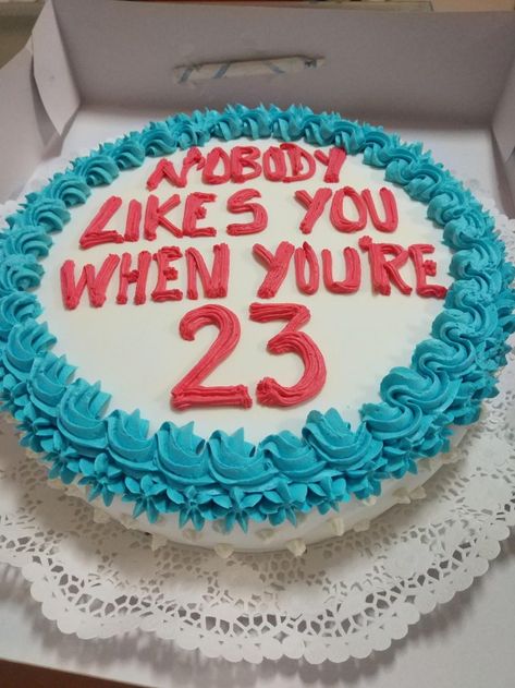 32+ Pretty Photo of 23 Birthday Cake 23 Birthday Cake I Waited 8 Years For This Birthday Cake Blink182  #BestBirthdayCakes Birthday Cake Black And Pink, Cake 23 Birthday, Blink 182 Birthday, Birthday Cake 23, 23rd Birthday Cake, 23 Birthday Cake, Birthday Smiley, 23 Birthday, Polka Dot Cakes