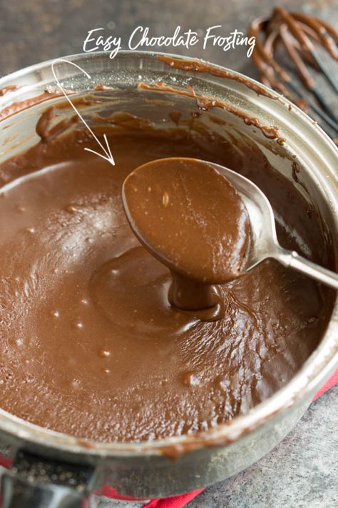 chocolate frosting from Call Me PMc in bowl Chocolate Frosting With Cocoa Powder, Homemade Chocolate Icing, Chocolate Frosting Recipe Easy, Chocolate Icing Recipes, Powdered Sugar Icing, Frosting Recipes Easy, Chocolate Frosting Recipes, Fudge Frosting, Sugar Icing