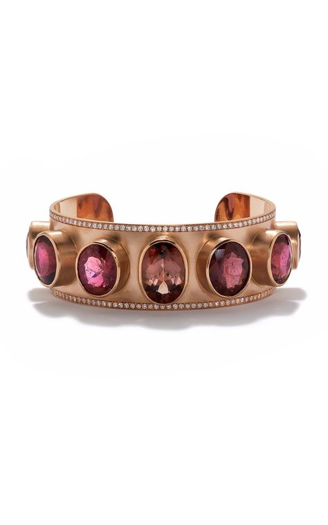 One of a Kind Gemmy Gem Cuff by Irene Neuwirth | Moda Operandi Pink Gem, Tourmaline Bracelet, Beauty Natural, Irene Neuwirth, Rose Gold Pink, Gold Cuffs, Pink Tourmaline, Pave Diamonds, Moda Operandi