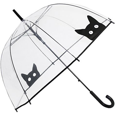 Peek-a-Boo Clear See-through Dome Umbrella - Black Cat Susino Umbrellas http://www.amazon.co.uk/dp/B0119VLADE/ref=cm_sw_r_pi_dp_w8U.vb0P8FKSA Boo Dog, Cat Umbrella, Dome Umbrella, Bubble Umbrella, Boo The Dog, Game Mode, Cat Items, Cat Fashion, Cat Accessories