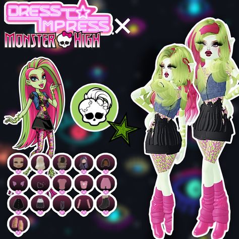 • 🏵️ • - #fyp #dti #dresstoimpress #dress #to #impress #roblox #dtiideas #aesthetic #outfitideas #dresstoimpressideas #idea #board #pin #robloxpin #robloxdti #robloxdresstoimpress Monster High Dress To Impress, Monster High Outfits, Monster High Pfp, High Pfp, Monster High School, Plant Monster, Moster High, High Characters, Dti Outfits