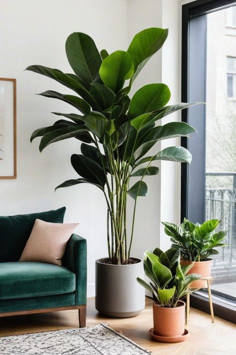 Plants In The House Decor, Plants In Minimalist Home, Indoor Low Maintenance Plants, Indoor Garden Bedroom, Beautiful Plants For Home, Balcony Plants Decor, Pot For Plants Indoor, Living With Plants, Greenery In Home