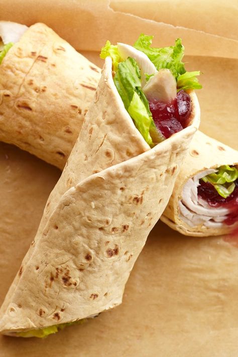 This wrap is quick-and-easy to prepare and is the perfect lunch solution for all of those Thanksgiving leftovers. #lunch #recipe #eatingwell #healthy Turkey Cranberry, Turkey Leftovers, Protein Lunch, Lunch Recipe, Thanksgiving Leftovers, Perfect Lunch, Leftover Turkey, Healthy Delicious, Toast Recipes