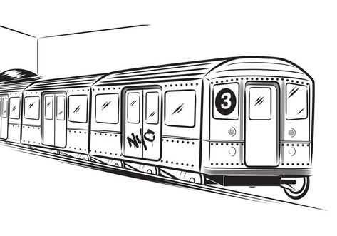 Train Coloring Pages | coloring.rocks! Train Outline, Train Sketch, Train Tattoo, Metro Nyc, Train Vector, Nyc Train, Ny Subway, Train Graffiti, Train Coloring Pages