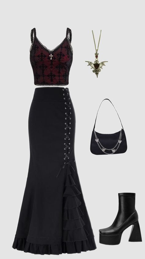 #outfits #gothicoutfit #gothic #shufflefyp #shuffleaesthetic #pinterest Shuffle Pinterest, Gothic Outfits, Pins, Clothes