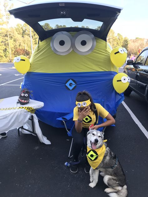 Trunk Or Treat Minion Theme, Minion Truck Or Treat, Trunk Or Treat Toddler Ideas, Minion Trunk Or Treat Ideas For Suv, Minion Trunk Or Treat Ideas For Cars, Despicable Me Trunk Or Treat Ideas, Minions Trunk Or Treat Ideas, Despicable Me Trunk Or Treat, Minions Trunk Or Treat