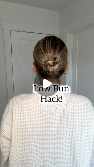 Lainey Ostrom on Instagram: "Low bun hack! I posted this low bun a few days ago but this time, I wanted to add a braid to it! What do we think? Comment below! ⬇️" Low Bun With Short Hair Tutorial, Low Bun Hack, Hair Braid Bun Tutorial, Quick Easy Updos, Low Bun Tutorials, Bun Hack, Easy Updos For Long Hair, Clip Hairstyle, Hair Detox