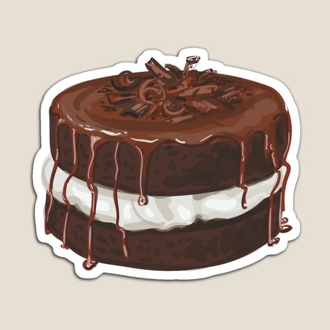 Get my art printed on awesome products. Support me at Redbubble #RBandME: https://www.redbubble.com/i/magnet/Cream-Cake-by-PenworkAnee5566/54383073.TBCTK?asc=u Dessert Tattoo, Food Doctor, Desserts Drawing, Realistic Cakes, Baking Logo, Cake Drawing, Cake Illustration, Food Sketch, Cute Food Art